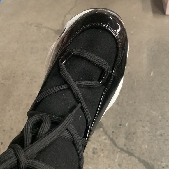 Fur Lined Thick Sole Winter High Top Sneaker in Black Faux Suede, Women’s - Picture 9 of 15